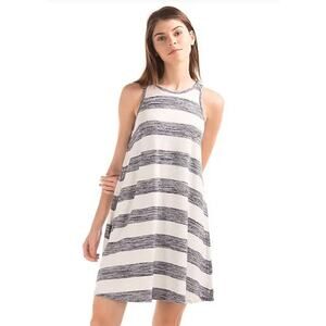 Sm Gap A-Line Sleeveless Dress Navy Blue Striped Nautical Mod Chic Preppy Comfy